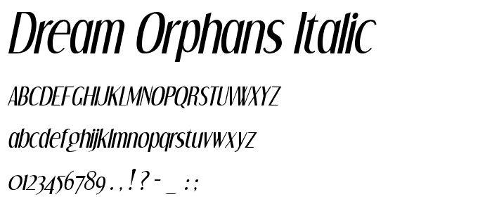 Dream Orphans Italic font